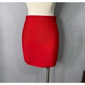 Chocolate Womans High Waist Compression Mini Skirt, Red, S